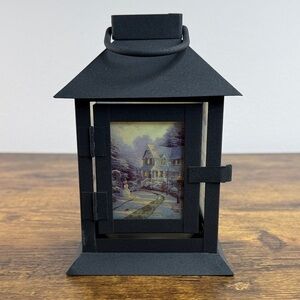 Candle Lantern with Scenic Artwork & Candle Inside